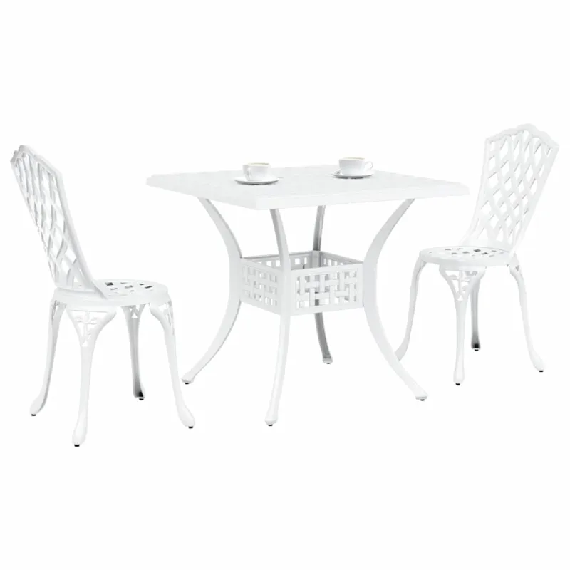 Sodo stalo komplektas 3 pcs Balta Liejamasis aliuminis