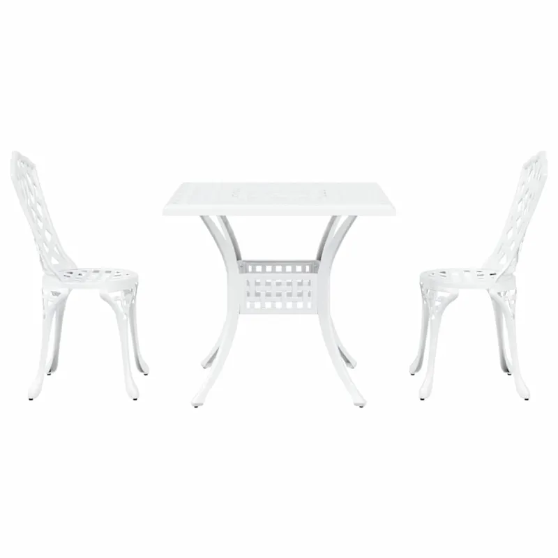 Sodo stalo komplektas 3 pcs Balta Liejamasis aliuminis