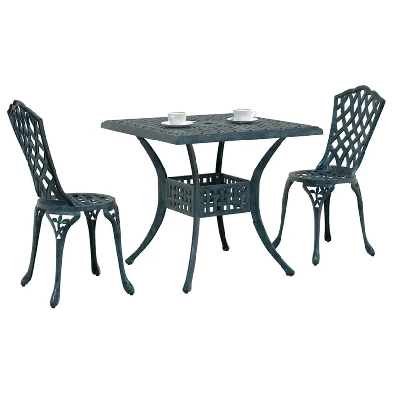 Sodo stalo komplektas 3 pcs Žalia Liejamasis aliuminis