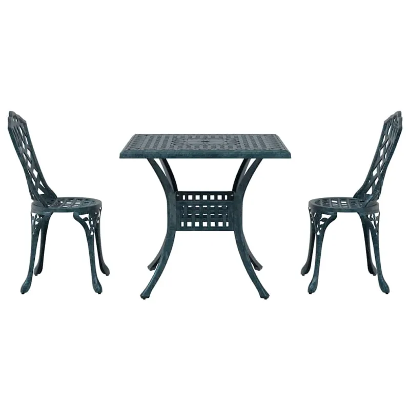 Sodo stalo komplektas 3 pcs Žalia Liejamasis aliuminis