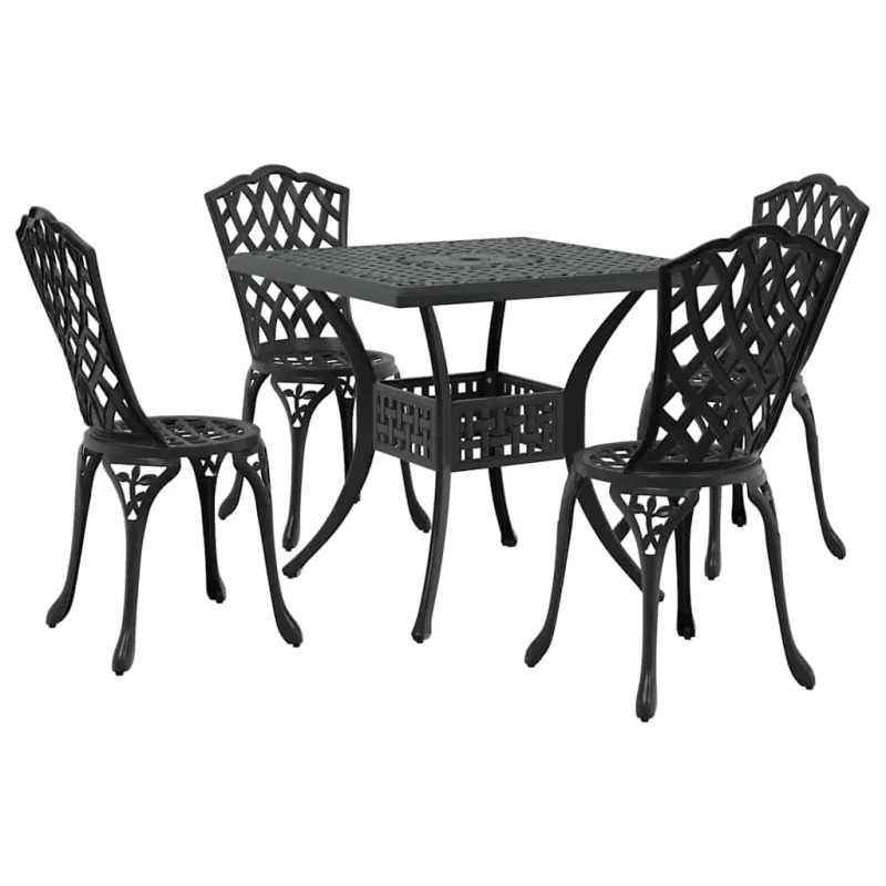 Sodo stalo komplektas 5 pcs Juoda Liejamasis aliuminis