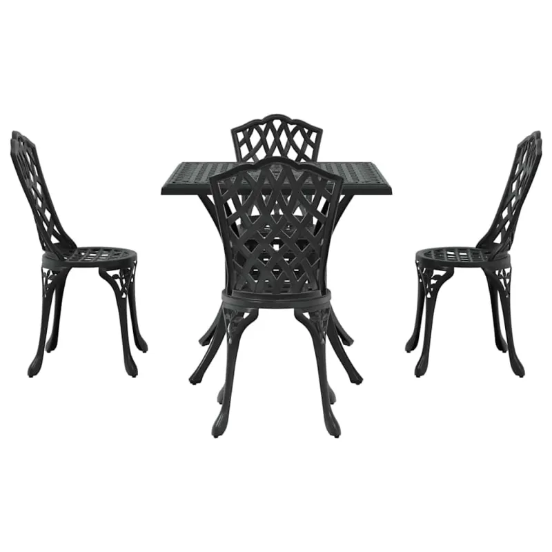 Sodo stalo komplektas 5 pcs Juoda Liejamasis aliuminis