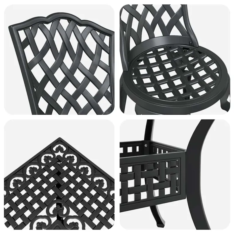 Sodo stalo komplektas 5 pcs Juoda Liejamasis aliuminis