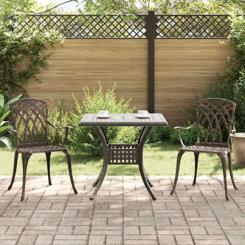 Sodo stalo komplektas 3 pcs Bronzinė Liejamasis aliuminis