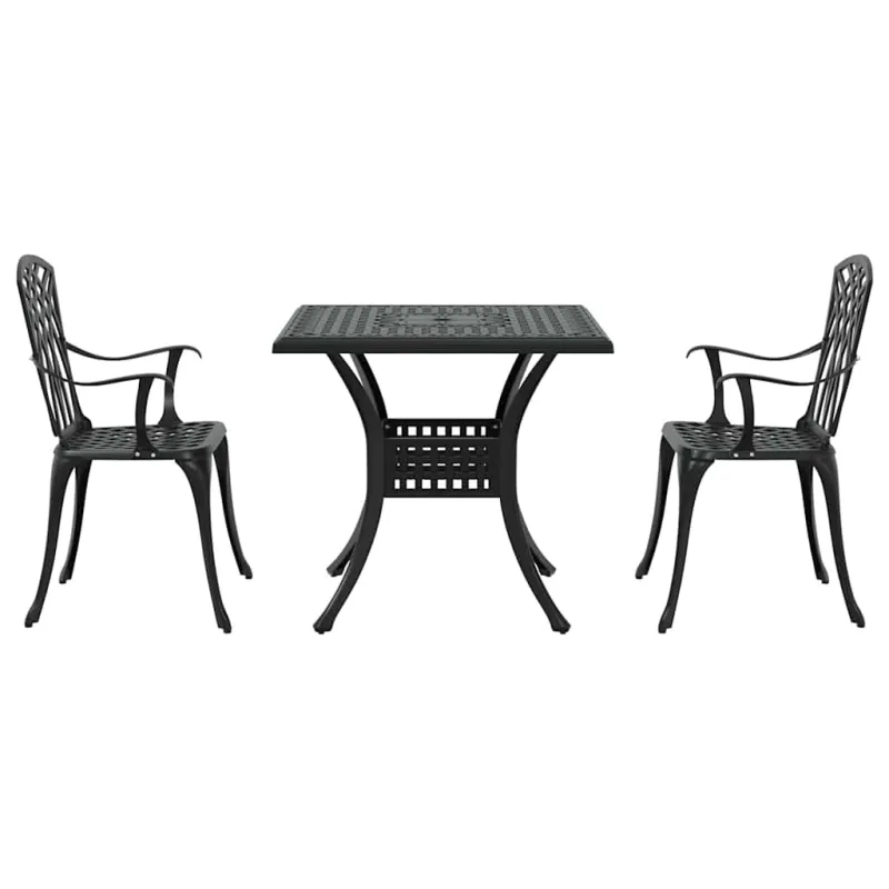 Sodo stalo komplektas 3 pcs Juoda Liejamasis aliuminis