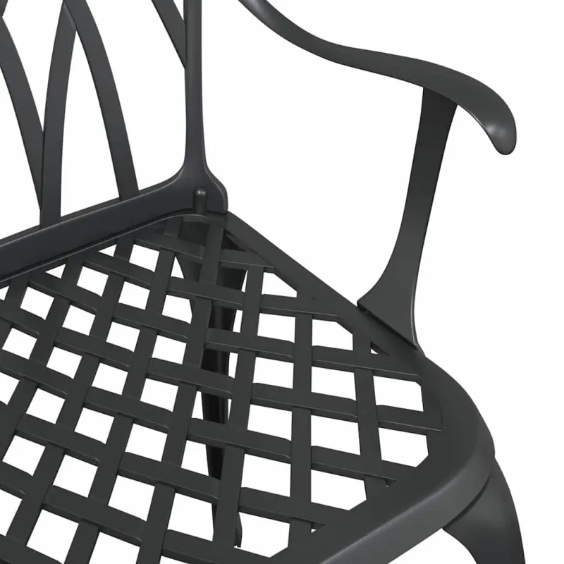 Sodo stalo komplektas 3 pcs Juoda Liejamasis aliuminis
