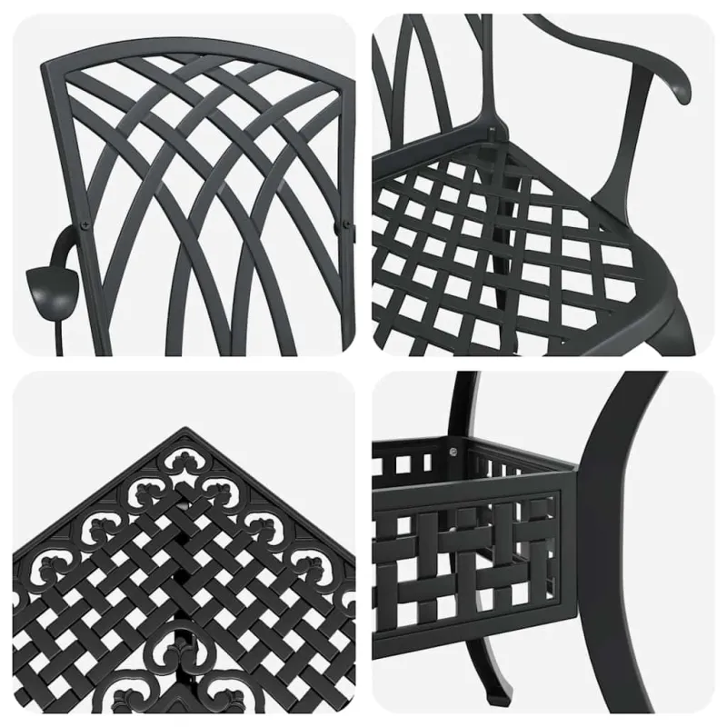 Sodo stalo komplektas 5 pcs Juoda Liejamasis aliuminis