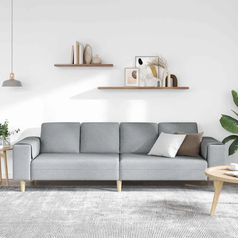 Svetainės sofa Šviesiai pilka 250 x 77 x 76 cm Poliesteris