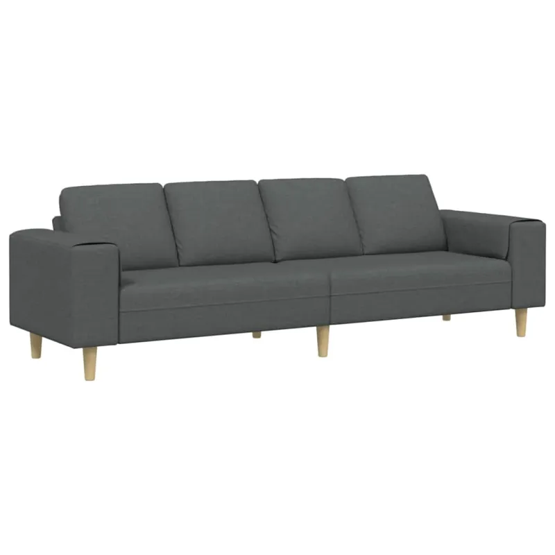 Svetainės sofa Tamsiai pilka 250 x 77 x 76 cm Poliesteris