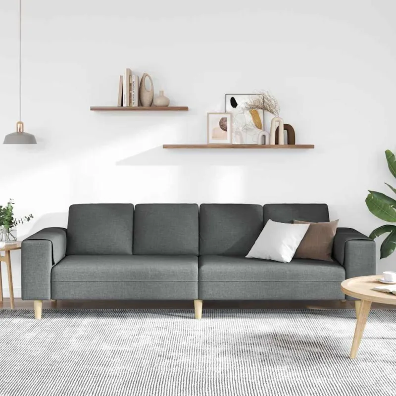 Svetainės sofa Tamsiai pilka 250 x 77 x 76 cm Poliesteris