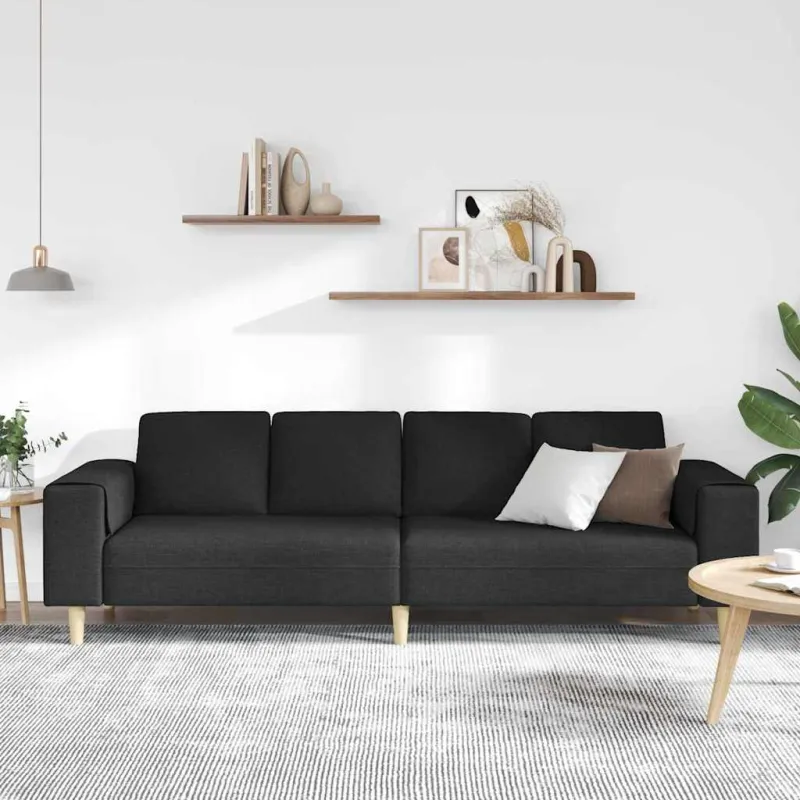 Svetainės sofa Juoda 250 x 77 x 76 cm Poliesteris