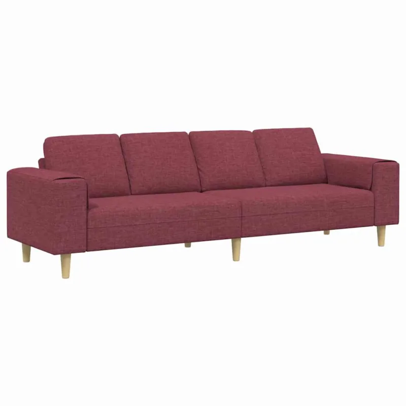 Svetainės sofa Vyno raudona 250 x 77 x 76 cm Poliesteris