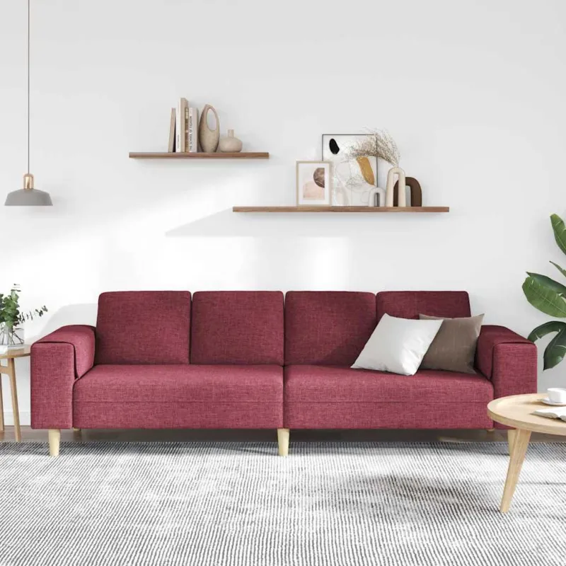 Svetainės sofa Vyno raudona 250 x 77 x 76 cm Poliesteris