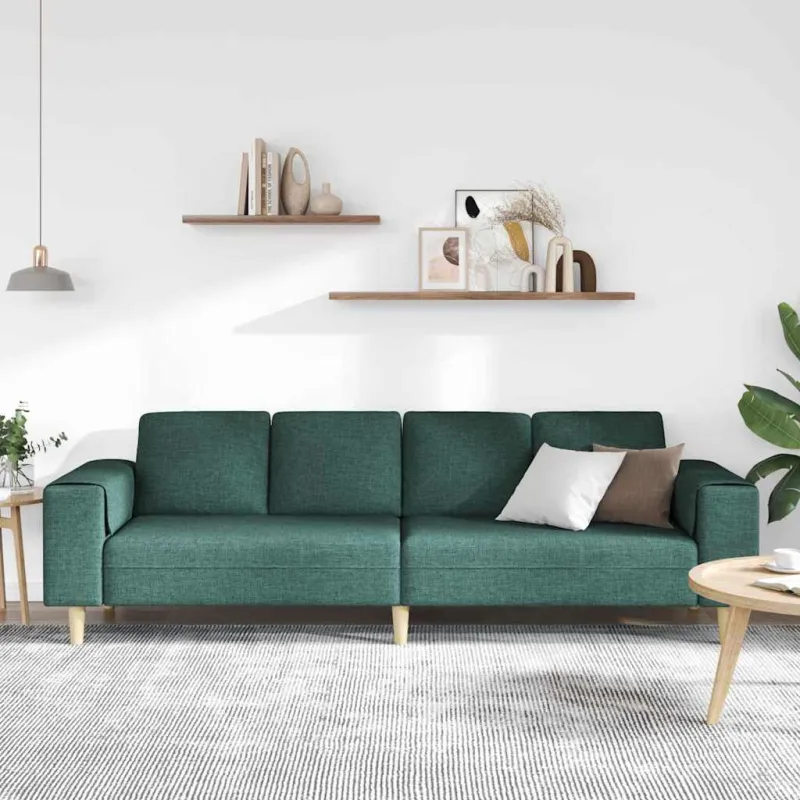 Svetainės sofa Tamsiai žalia 250 x 77 x 76 cm Poliesteris