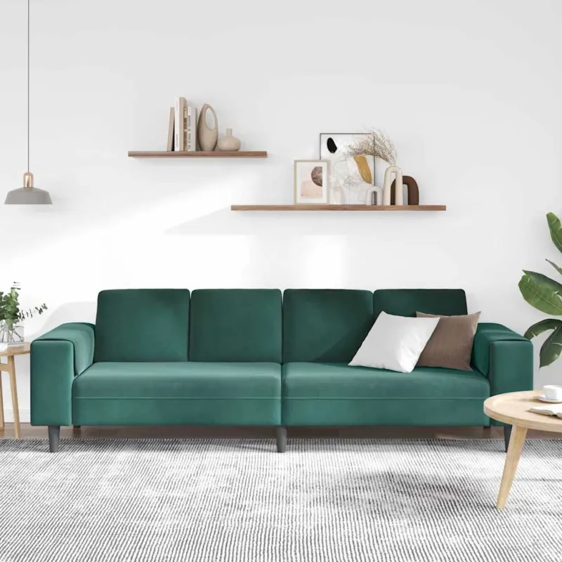 Svetainės sofa Tamsiai žalia 250 x 77 x 76 cm