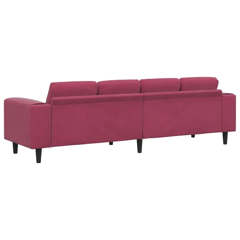 Svetainės sofa Vyno raudona 250 x 77 x 76 cm