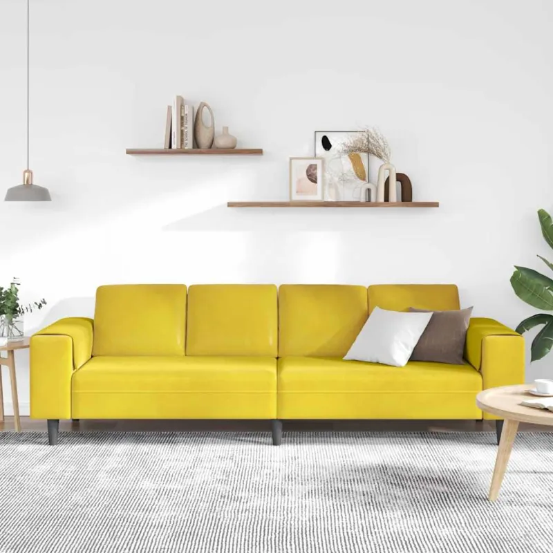 Svetainės sofa Geltona 250 x 77 x 76 cm
