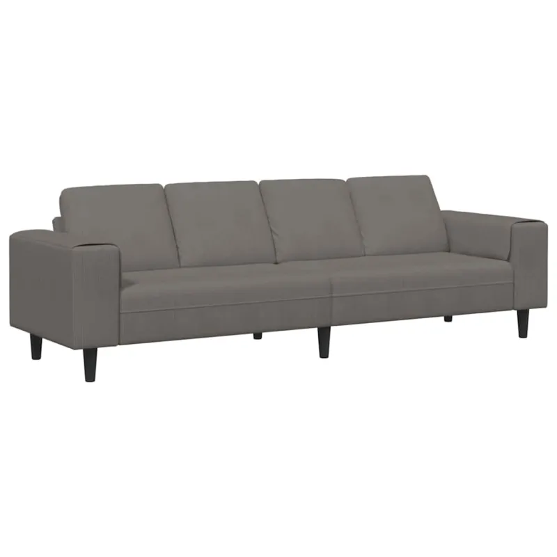 Sofa Šviesiai pilka 250 x 77 x 76 cm Kordūrinis audinys