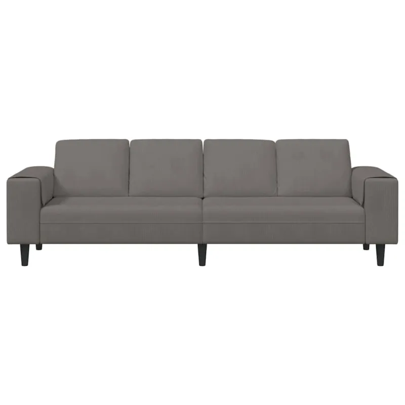 Sofa Šviesiai pilka 250 x 77 x 76 cm Kordūrinis audinys