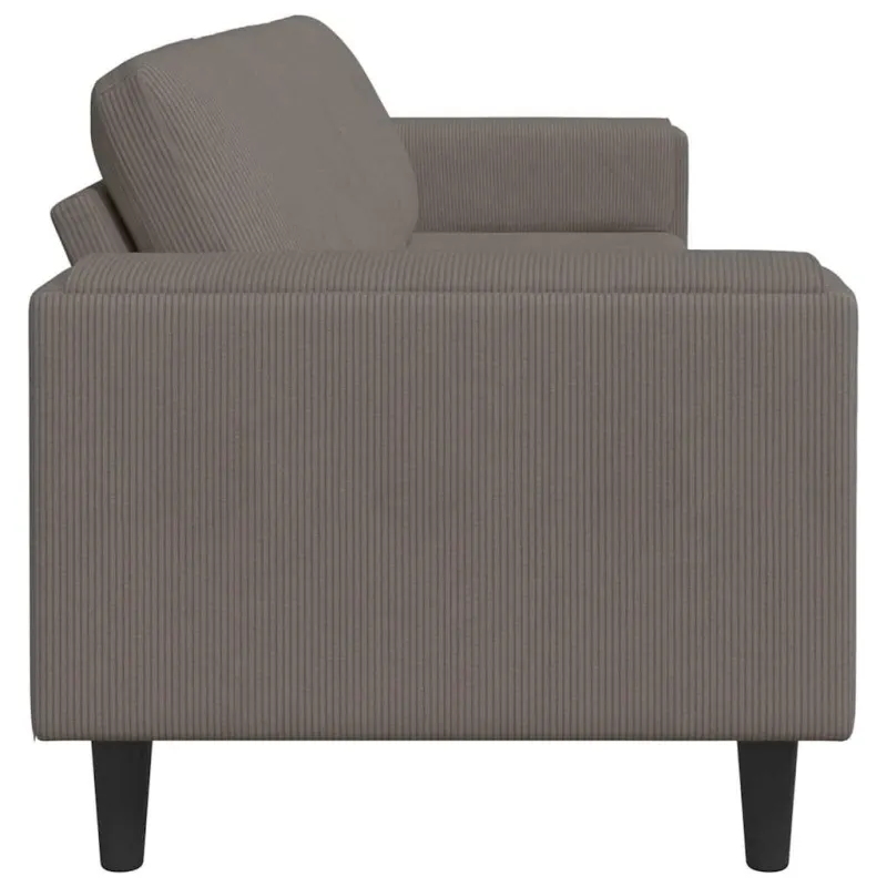 Sofa Šviesiai pilka 250 x 77 x 76 cm Kordūrinis audinys