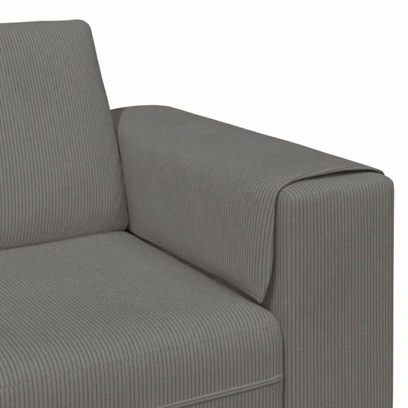 Sofa Šviesiai pilka 250 x 77 x 76 cm Kordūrinis audinys