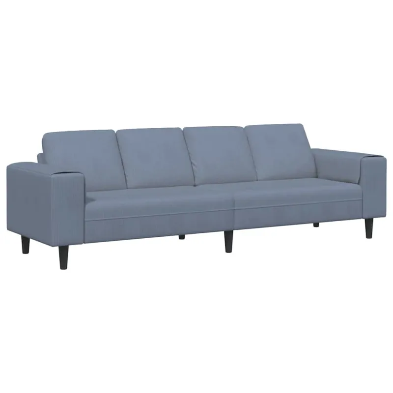 Sofa Mėlyna 250 x 77 x 76 cm Kordūrinis audinys