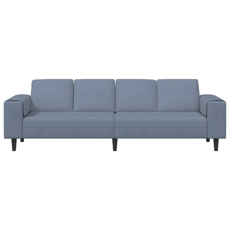 Sofa Mėlyna 250 x 77 x 76 cm Kordūrinis audinys