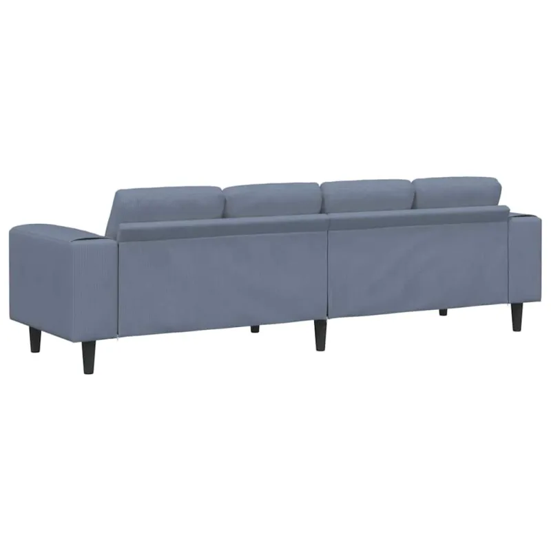 Sofa Mėlyna 250 x 77 x 76 cm Kordūrinis audinys