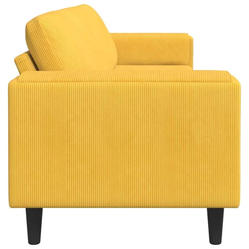 Sofa Šviesi geltona 250 x 77 x 76 cm Kordūrinis audinys