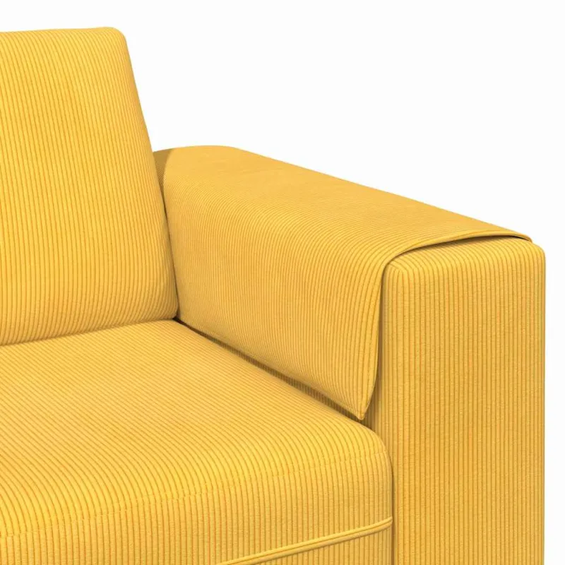 Sofa Šviesi geltona 250 x 77 x 76 cm Kordūrinis audinys