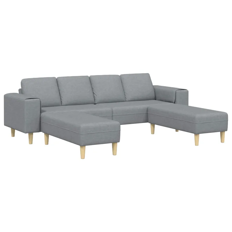 Svetainės sofa 3 pcs Šviesiai pilka Poliesteris