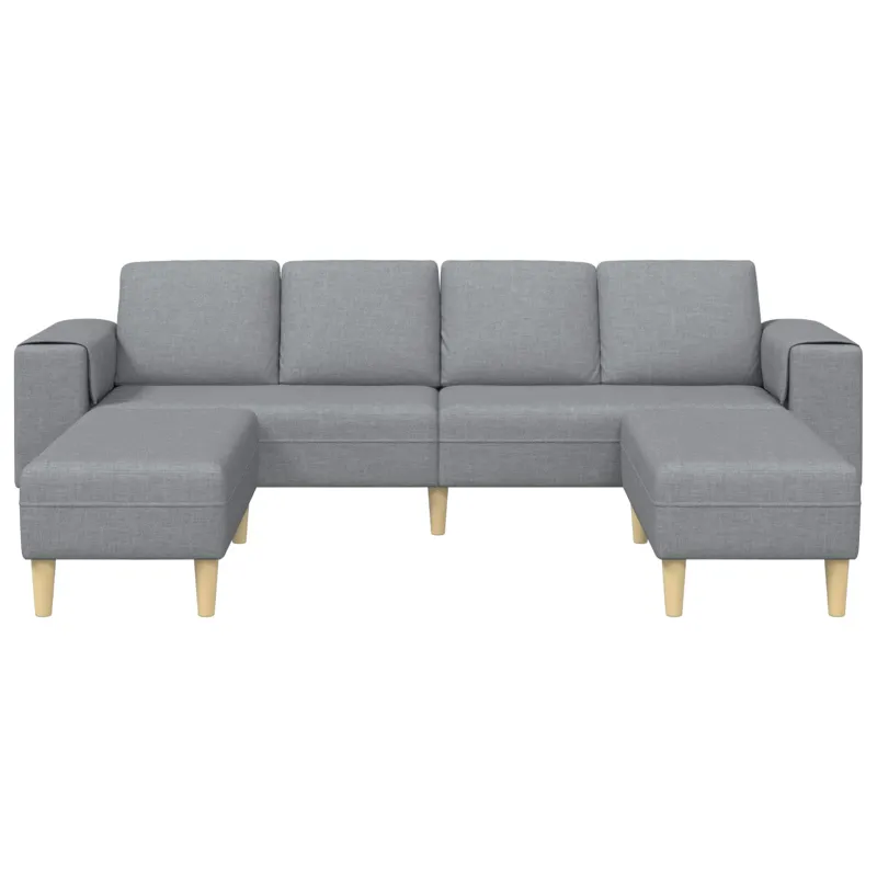 Svetainės sofa 3 pcs Šviesiai pilka Poliesteris