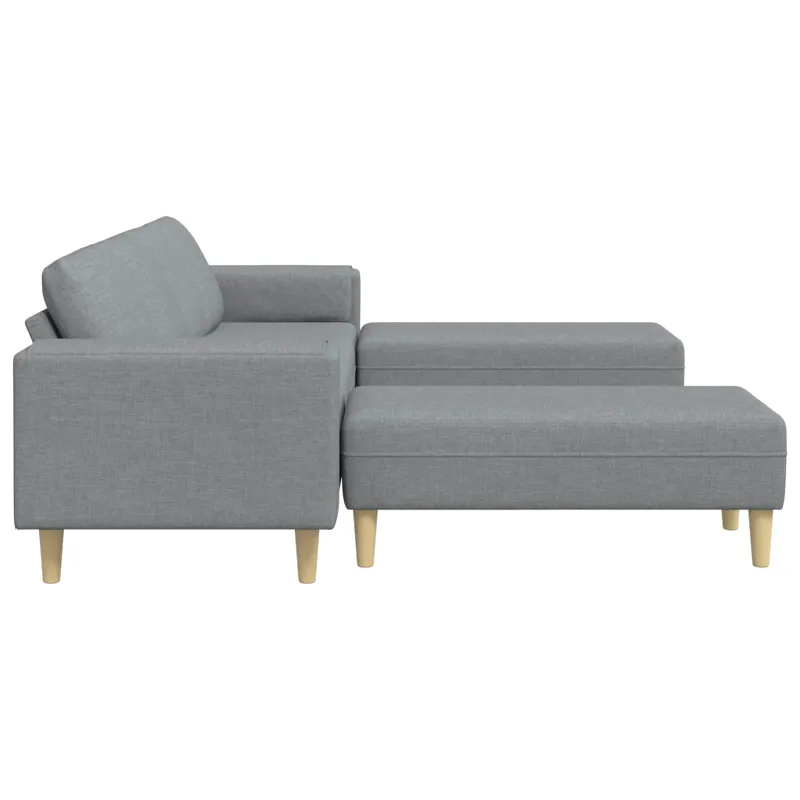 Svetainės sofa 3 pcs Šviesiai pilka Poliesteris