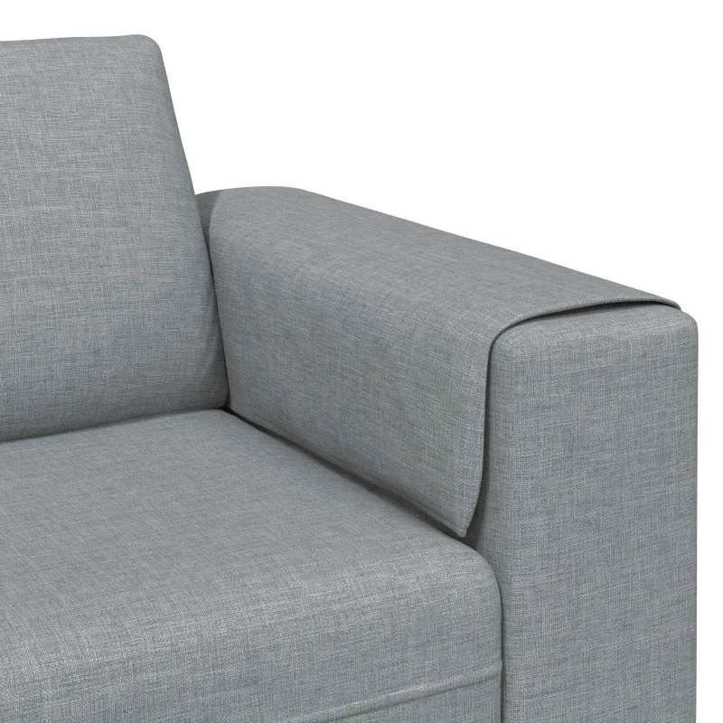 Svetainės sofa 3 pcs Šviesiai pilka Poliesteris