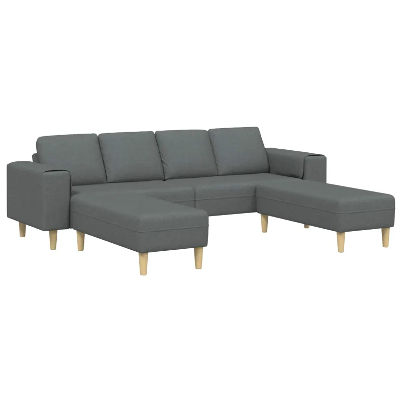 Svetainės sofa 3 pcs Tamsiai pilka Poliesteris