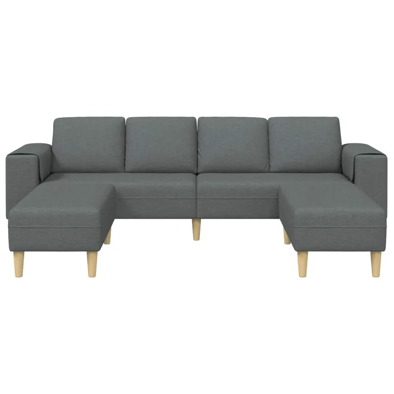 Svetainės sofa 3 pcs Tamsiai pilka Poliesteris