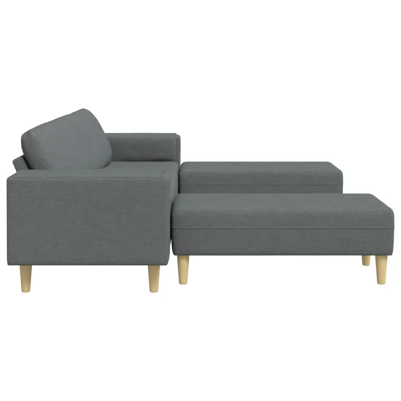 Svetainės sofa 3 pcs Tamsiai pilka Poliesteris
