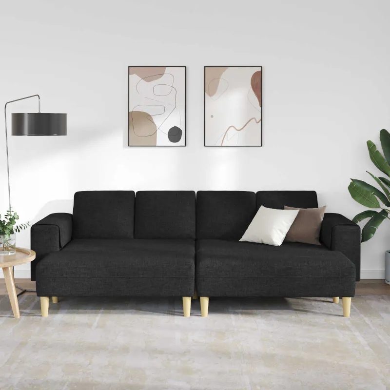 Svetainės sofa 3 pcs Juoda Poliesteris