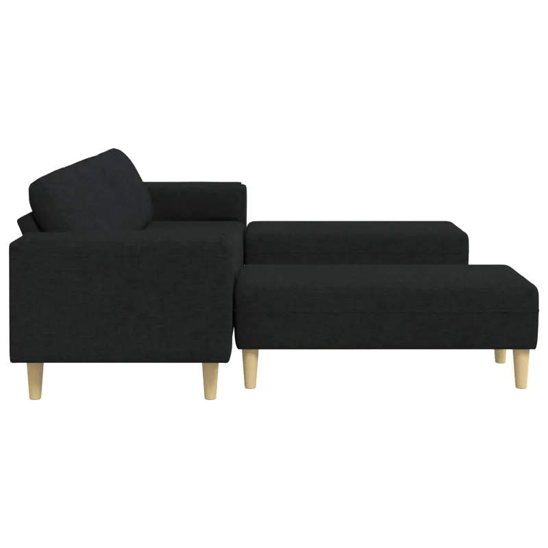 Svetainės sofa 3 pcs Juoda Poliesteris