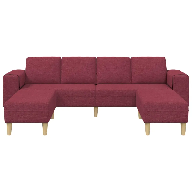 Svetainės sofa 3 pcs Vyno raudona 250 x 188 x 76 cm Poliesteris