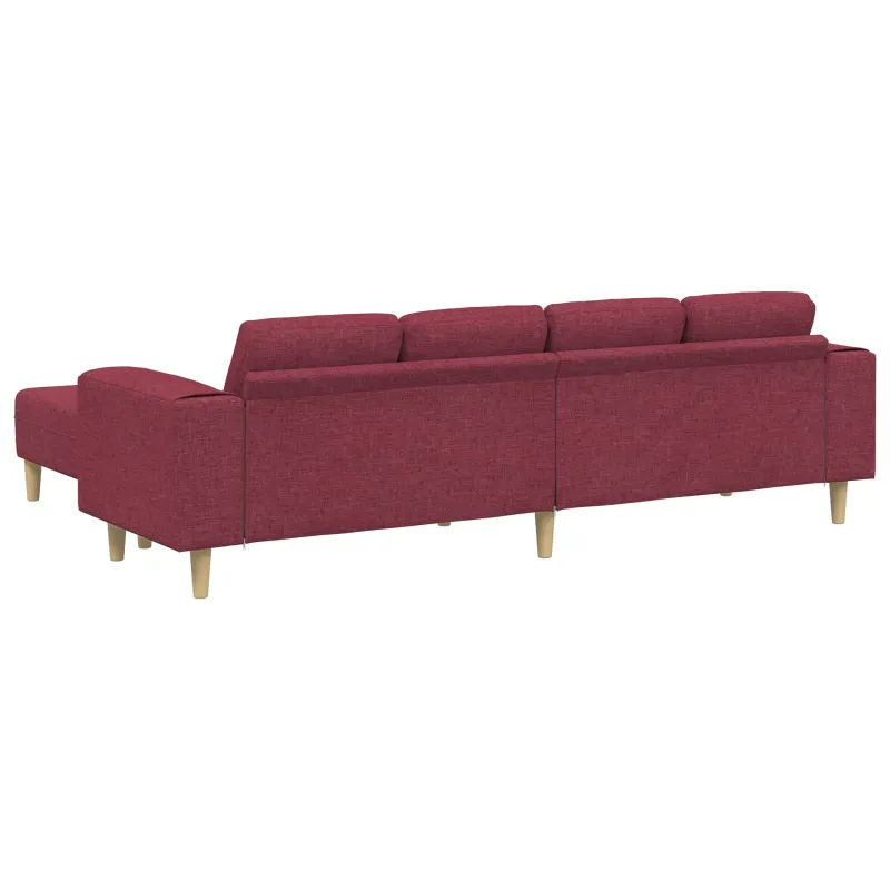 Svetainės sofa 3 pcs Vyno raudona 250 x 188 x 76 cm Poliesteris