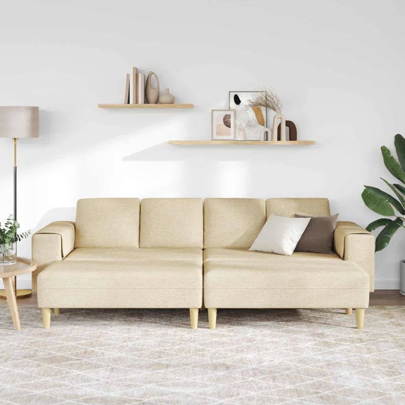 Svetainės sofa 3 pcs Kreminė Poliesteris