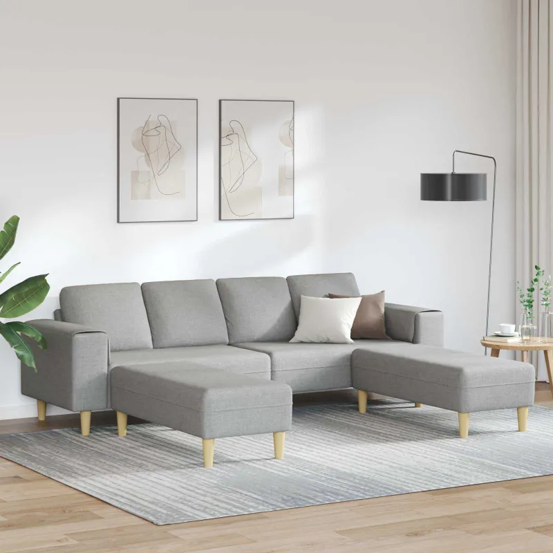 Svetainės sofa 3 pcs Debesų pilka 250 x 188 x 76 cm Poliesteris