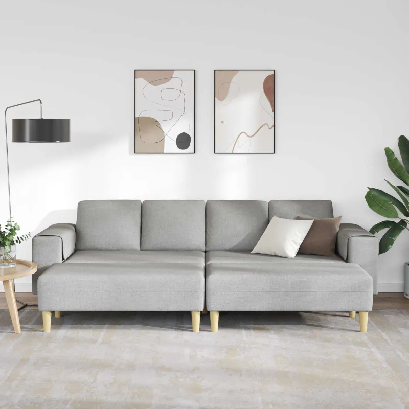 Svetainės sofa 3 pcs Debesų pilka 250 x 188 x 76 cm Poliesteris