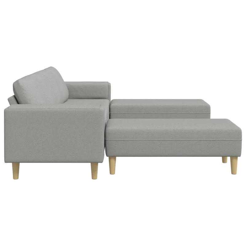 Svetainės sofa 3 pcs Debesų pilka 250 x 188 x 76 cm Poliesteris