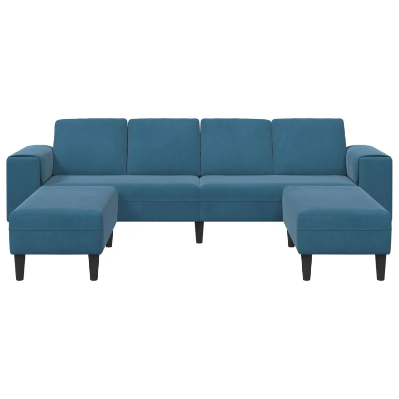 Svetainės sofa 3 pcs Mėlyna 250 x 188 x 76 cm