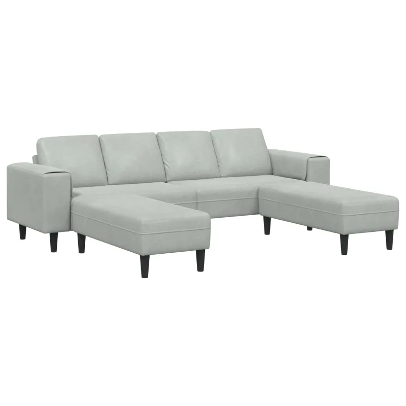 Svetainės sofa 3 pcs Šviesiai pilka 250 x 188 x 76 cm