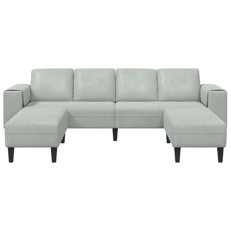 Svetainės sofa 3 pcs Šviesiai pilka 250 x 188 x 76 cm