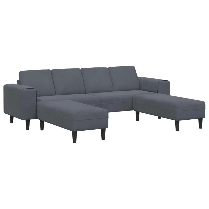 Svetainės sofa 3 pcs Tamsiai pilka 250 x 188 x 76 cm