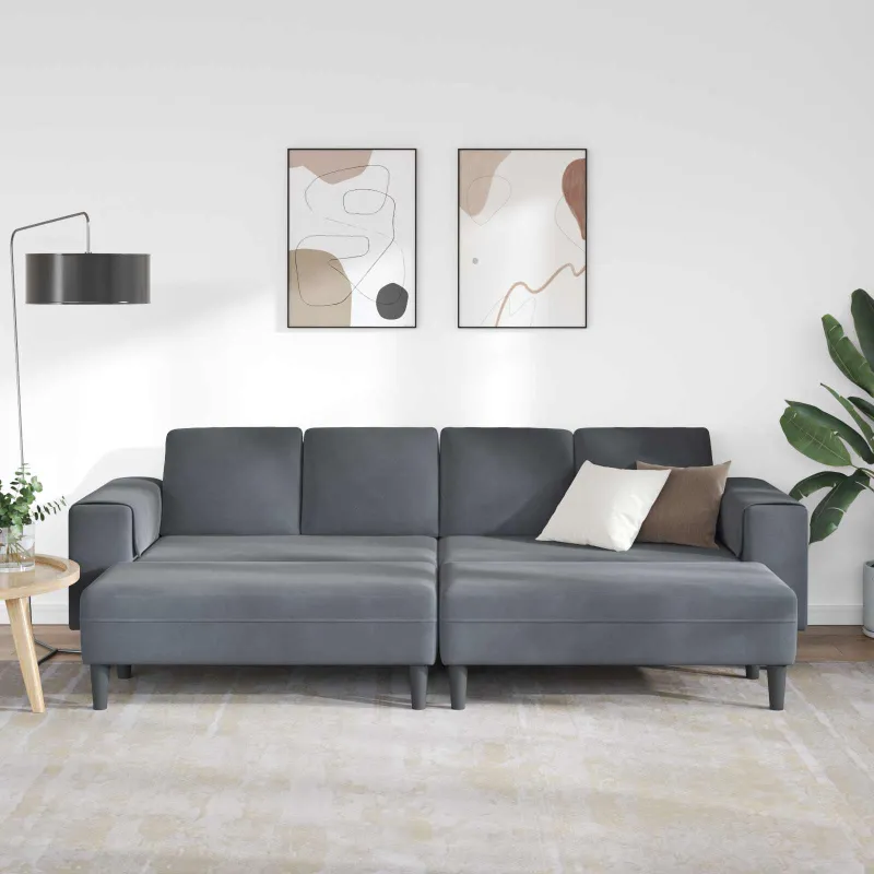 Svetainės sofa 3 pcs Tamsiai pilka 250 x 188 x 76 cm
